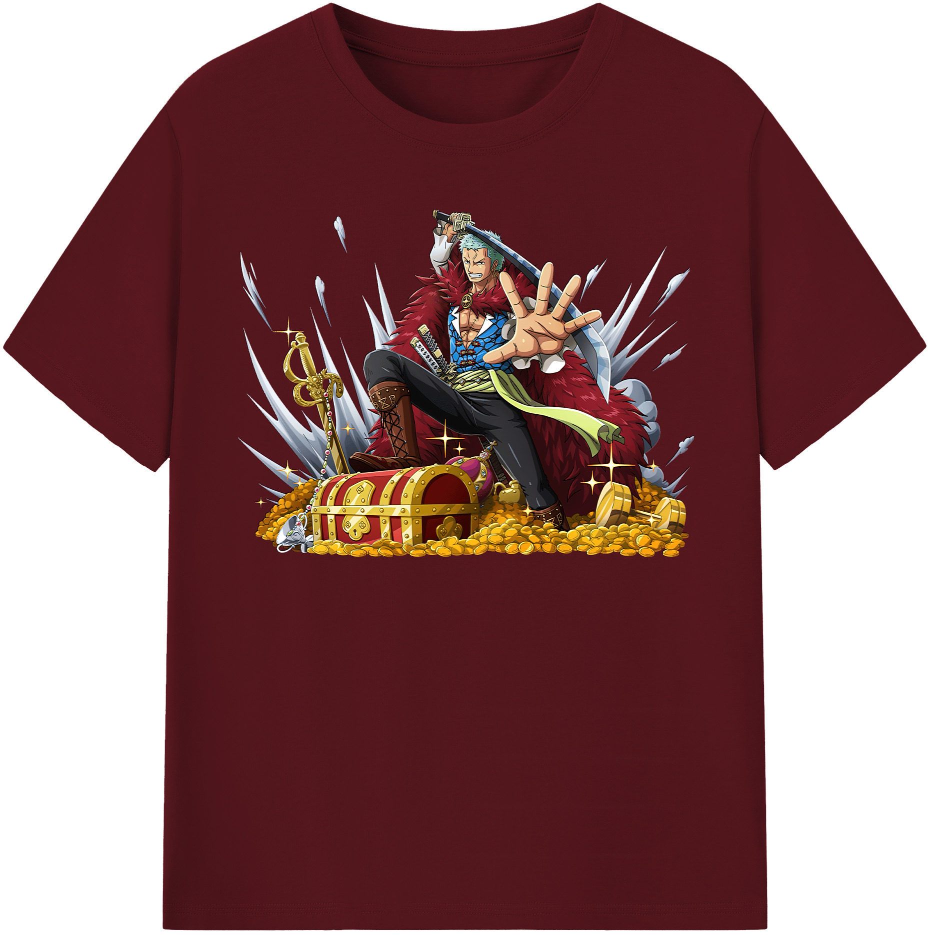ワンピース ロロノア・ゾロ ONE PIECE Roronoa Zoro 綿100％半袖Tシャツ（フロントプリント）